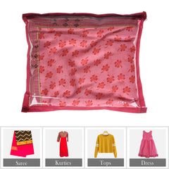 Heart Home Saree Cover | Clothes Storage Bag | Single Packing Saree with Zip Closure | Wardrobe Organizer | Cloth Stoarge Organizer | Plain Saree Cover | Pack of 12 | Maroon