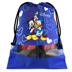 Kuber Industries Portable Travel Shoe Bags Dust-proof Shoe Organizer Space Saving Storage Bags, Disney Print (Set of 6,Royal Blue & Red) -HS_35_KUBMARTS18022