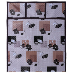 Kuber Industries Flower Print PVC Fridge Top Cover with 6 Utility Side Pockets (Pink)