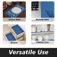 Heart Home Shelf Liner | Kitchen Cabinet Shelf Protector | Kitchen Liners for Cabinets and Drawers | Drawer Liner Mat | Dot-Print Shelf Liner Cabinet Mat | 5 MTR | Royal Blue