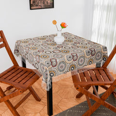 Heart Home Table Cover | PVC Dining Table Cover | Table Cloth | Center Table Cover | Table Cover for Kitchen Table | Rangoli Table Cover for Hall Décor | 54 Inch | White