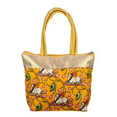 Heart Home Hand Purse|Traditional Mini Hand Bag|Silk Wallet Hand Bag|Shagun Hand Purse|Woman Tote Hand Bag|Gifts Hand Bag|Cow-Small Hand Purse|Pack of 2|Yellow