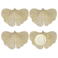 Heart Home Placemat | Placemats for Dining Room | Designer Table Mat Set | Placemats for Kitchen Table | Side Table Placemats | Butterfly Placemat Set | 4 Piece Set | Golden