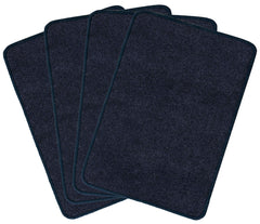 Heart Home Microfiber Anti Slip 4 Pieces Bath Mat 22"x14", Grey - CTHH6775