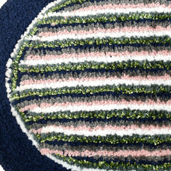 Heart Home Strips Design Soft Cotton Doormat Dirts Trapper Mat Bath Door Mat Machine Washable for Porch/Kitchen/Bathroom/Laundry Room- Pack of 2 (Blue & Red)-50HH01921