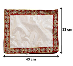 Heart Home Carry Design 3" inch Tranasparent PVC Saree Cover - Pack of 6 (Maroon)-HS_38_HEARTH21564