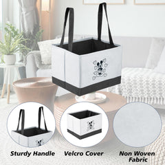 Heart Home Disney Mickey Drawer Storage Box|Storage Box for Clothes|Wardrobe Organizer for Books|Closet Box with Handle|Clothes Drawer Organizer|Small|Gray & Black