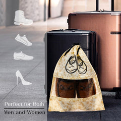 Heart Home Shoe Cover | Travel Shoe Storage Bags | Non-Woven Storage Bag | Shoe Cover with Drawstring | Shoe Organizer with Clear window | Pack of 12 | Multi