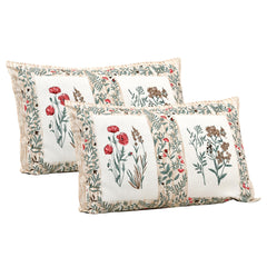 Heart Home Double Bedsheet with 2 Pillow Covers | 160 TC Premium Cotton Bedsheet for Double Bed | Bedsheet for Living Room-Home & Hotels | Dezier Check Flower | 90x108 Inch | Beige