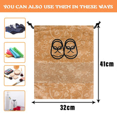 Heart Home Shoe Cover | Travel Shoe Storage Bags | Non-Woven Storage Bag | Shoe Cover with Drawstring | Shoe Organizer with Clear window | Pack of 12 | Multi