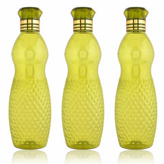 Heart Home Water Bottle | Plastic Water Bottle for Fridge | Water Bottle for Kitchen | Ideal for Restaurant | Water Bottle for Refrigerator | Dolphine Bottle | 1 LTR | Pack of 3 | Green