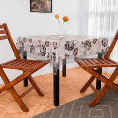 Heart Home Table Cover | PVC Dining Table Cover | Table Cloth | Center Table Cover | Table Cover for Kitchen Table | 3D Gulab Table Cover for Hall Décor | 54 Inch | Black