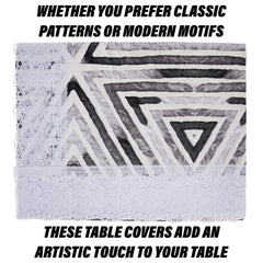Heart Home Center Table Cover | PVC Table Cloth Cover | 4 Seater Table Cloth | Triangle Table Cover | Table Protector | Table Cover for Center Table | 40x60 Inch | CTC | Gray