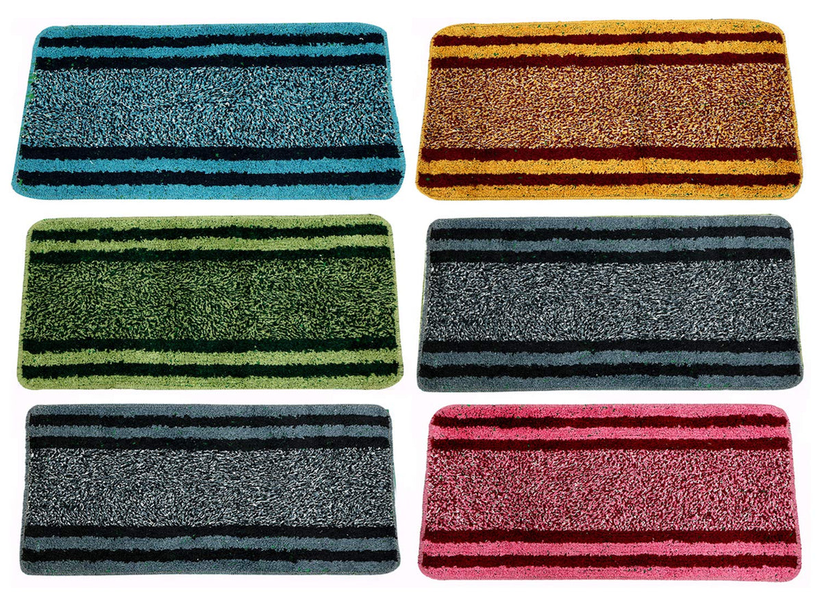 Heart Home Rectangular Design Soft Cotton 6 Pieces Door Mat (Multi)- CTHH4317