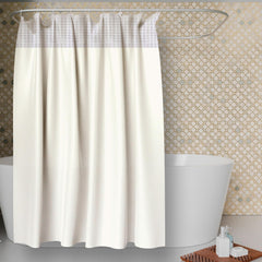 Heart Home AC Curtain | PVC Hospital Bed Curtain | Curtains for Hospital | Curtain for Bathroom | Window Blackout Curtain | Shower Curtain with 8 Rings | 7 Feet | Cream