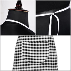 Heart Home Apron | Cotton Front Pocket Kitchen Apron | Check New Apron for Restaurent | Apron for Housewife | Chef Apron for Kitchen | Chef Bib Apron | Black