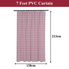 Heart Home Shower Curtain | PVC Shower Curtain with Hooks | Shower Curtain for Bathroom | AC Shower Curtain | Self Star Bathroom Shower Curtain | 7 Feet | Brown