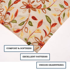 Kuber Industries Cushion Cover | Pillow Covers for Sofa | Throw Cushion Cover | Polyester Cushion Covers | Embroidery Cushion Covers | Set of 5 | 16 Inch | Cream