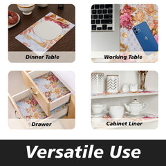 Heart Home Shelf Liner | Kitchen Cabinet Shelf Protector | Kitchen Liners for Cabinets and Drawers | Drawer Liner Mat | Pink Gulab Shelf Liner Cabinet Mat | 5 MTR | Blue