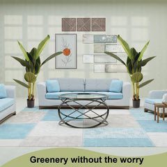 Heart Home Banana Leaf Artificial Plant | 117 CM Tree with Flexible Trunks | 8 Leaves Greenery Plant with Pot | Plant for Home Decor | Plastic | FH-M1208 | Green