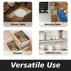 Heart Home Shelf Liner | Kitchen Cabinet Shelf Protector | Kitchen Liners for Cabinets and Drawers | Drawer Liner Mat | Stone Design Shelf Liner Roll | Cabinet Mat | 3 MTR | Pack of 2 | Brown