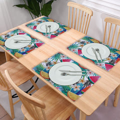 Heart Home Fruits Print PVC Waterproof & Washable Refrigerator|Fridge Placemats for Home & Kitchen Set of 6 (Transparent)