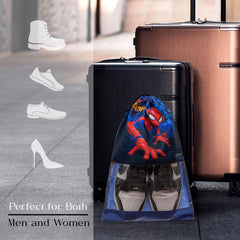 Heart Home Marvel Avengers Shoe Cover | Travel Shoe Storage Bags | Polyester Storage Bag | Drawstring Shoe Cover | Shoe Organizer with Clear window | Pack of 6 | Multi