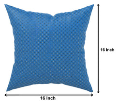 Kuber Industries Dot Printed Velvet Pillows Covers for Couch Bed Sofa, Soild Soft Cushion Case, 16x16 Inches- Pack of 4 (Blue)