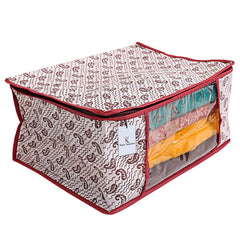 Kuber Industries Kerry 3 Piece Non Woven Saree Cover Set, Maroon,9 Inches Height