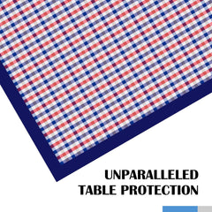 Kuber Industries Dining Table Cover | Cotton Table Cloth Cover | 6-Seater Table Cloth | Table Protector Cover | Table Cover for Dining Table | Blue Check Table Cover | 60x90 Inch | DTC | Red