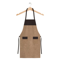 Heart Home Apron | Jute 2 Front Pocket Kitchen Apron | Apron for Restaurent | Apron for Housewife | Chef Apron for Kitchen | Water Resistance Apron | Pack of 2 | Golden