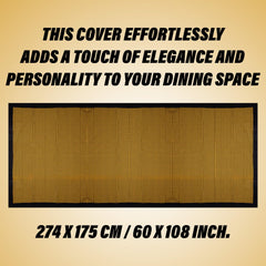 Heart Home Dining Table Cover | Cotton Table Cloth Cover | 8 Seater Table Cloth | Barik Check Table Cover | Table Protector | Table Cover for Dining Table | 60x108 Inch | DTC | Yellow