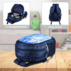 Kuber Industries Disney Cinderella School Bags | Kids School Bags | Collage Bookbag | Travel Backpack | School Bag for Girls & Boys | School Bag with 5 Compartments | Include Bag Cover | Blue