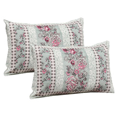 Kuber Industries Double Bedsheet with 2 Pillow Covers | 160 TC Premium Cotton Bedsheet for Double Bed | Bedsheet for Living Room-Home & Hotels | Spain Flower Lining | 100x108 Inch | Green