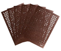Kuber Industries Embossed Design PVC 6 Pieces Dining Table Placemat Set (Brown) - CTKTC045891