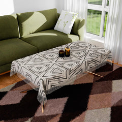 Heart Home Center Table Cover | PVC Table Cloth Cover | 4 Seater Table Cloth | Triangle Table Cover | Table Protector | Table Cover for Center Table | 40x60 Inch | CTC | Gray