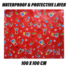 Heart Home Baby Sheet | Reversible Baby Plastic Sheet | Crib Sheet for Baby | Bed Wetting Protector Sheet | Baby Mattress Sheet for Baby | Toddler Bed Sheet | 100x100 CM | Red