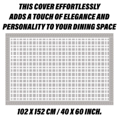 Heart Home Center Table Cover | PVC Table Cloth Cover | 4 Seater Table Cloth | Self Check Table Cover | Table Protector | Table Cover for Center Table | 40x60 Inch | CTC | White