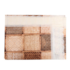 Kuber Industries Dining Table Cover 6 Seater|Water Proof Plastic Table Cover|Heat Resistant (Light Brown)