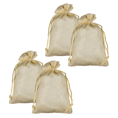 Heart Home Potli|Jari Silk Wedding Potli|Drawstring Closure Potli|Wallet Potli|Christmas Gift Potli|Baby Shower Potli|Traditional Shagun Potli|7x9 Inch|Medium|Pack of 4|Cream