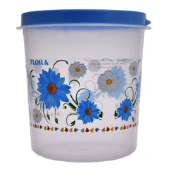 Kuber Industries Flower Print Plastic Multipurpose Kitchen Storage Container Set with Flexi Lid 10 LTR,7 LTR & 5 LTR(Set of 3,Blue)-KUBERMART531, Standard