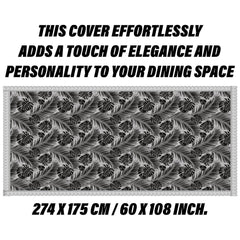 Heart Home Dining Table Cover | PVC Table Cloth Cover | 8 Seater Table Cloth | 3D Leaf Table Cover | Table Protector | Table Cover for Dining Table | 60x108 Inch | DTC | Brown