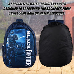 Heart Home Marvel Black Panther School Bags | Kids School Bags | Collage Bookbag | Travel Backpack | School Bag for Girls & Boys | School Bag with 5 Compartments | Include Bag Cover | Blue
