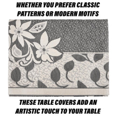 Heart Home Dining Table Cover | Net Table Cloth Cover | 6 Seater Table Cloth | Flower Table Cover | Table Protector | Table Cover for Dining Table | 60x90 Inch | S21 | Cream