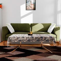 Kuber Industries Center Table Cover | PVC Table Cloth Cover | 4 Seater Table Cloth | Leaf Gripper Table Cover | Table Protector | Table Cover for Center Table | 40x60 Inch | CTC | Blue