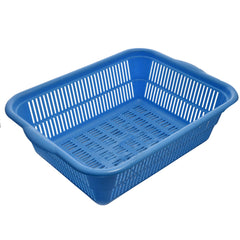 Kuber Industries 4 Pieces Plastic Kitchen Vegetables and Fruits Basket Multipurpose Organizers,Small Size,Blue & Red