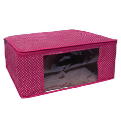 Kuber Industries Hathkadi 4 Piece Cotton Saree Cover, Pink
