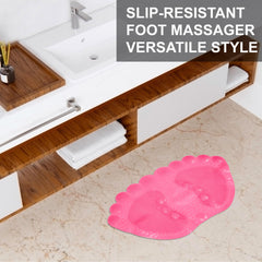 Heart Home Bath Mat | PVC Bathroom Mat | Shower Bath Mat | Foot Shape Bath Tub Mat | Foot Massager Mat | Anti-Skid Floor Mat | Shower Mat | Pack of 2 | Multi