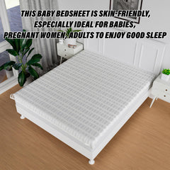 Kuber Industries Bedsheet | Baby Plastic Sheet | Crib Sheet for Baby | Baby Mattress Sheet for Baby | Mattress Protector Bedsheet | Bed Protector Sheet | Self Check | 80x80 Inch | White