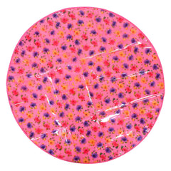 Kuber Industries Food Mat | Floral Design Satin Bed Server | Round Table Placemat | Waterproof Bed Server for Bedsheet | 36 Inch | Pack of 2 | Pink